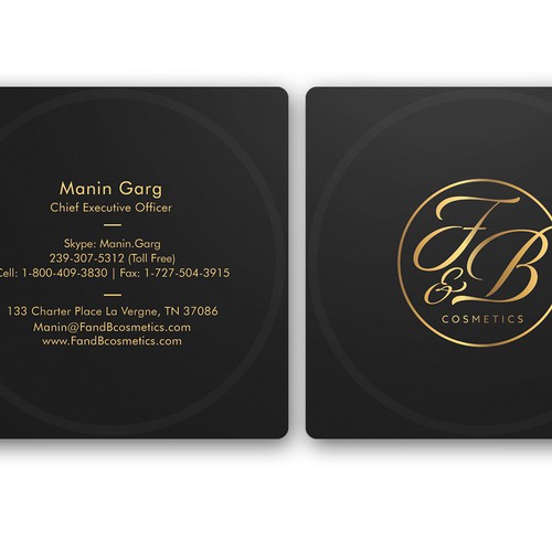 Black & Metallic Gold Business Cards Diseño de Jahid™