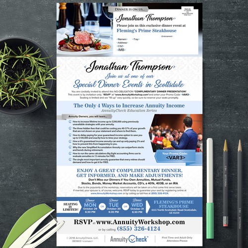 "Rapidly growing marketing/tech firm needs compelling full-color mailer to attract seminar attendees." winning Postcard, flyer or print by isuk