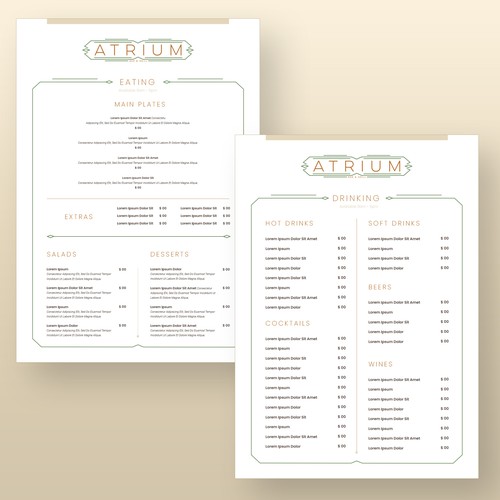 upscale bar and grill menu design Design by Leandro Loforte