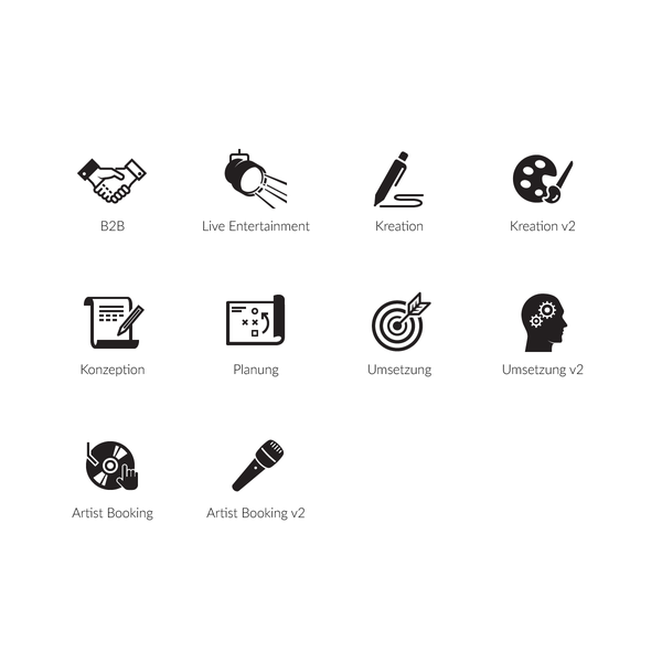 Concept icons for Kreativ Eventagentur