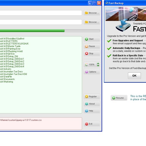 Button / GUI Design for Fast-Backup (Windows application) デザイン by Macy 99