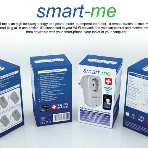Packing design for innovative WiFi smart-plug Design by JianBranding™