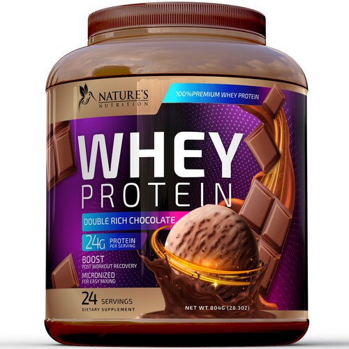 Diseño de Tasty Whey Protein Chocolate Design Needed for Nature's Nutrition de R O S H I N