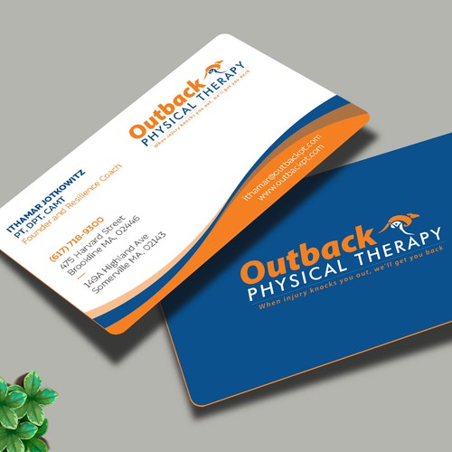 Business card for 2 clinic physical therapy office Design by Design sp