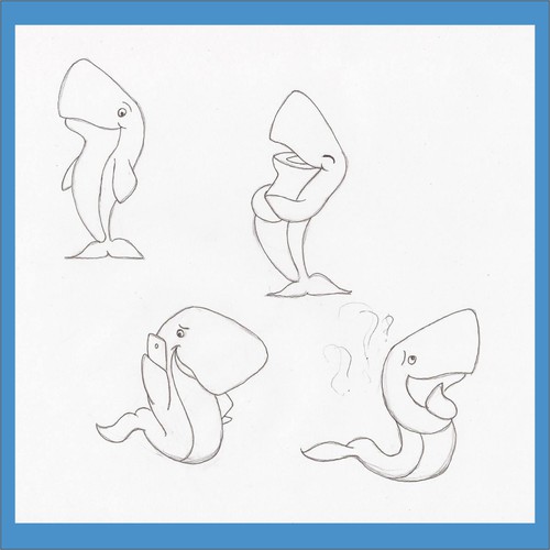 Create a fun Whale-Mascot for my Website about Mobile Phones デザイン by Medinart91