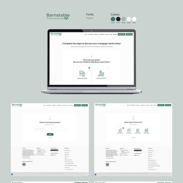 Multi-step form redesign for Barnstable Financial Group