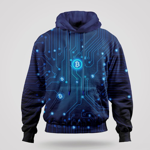 Bitcoin-themed Oversized Hoodie with a Tech-savvy Vibe Design by Nadun Prabodana