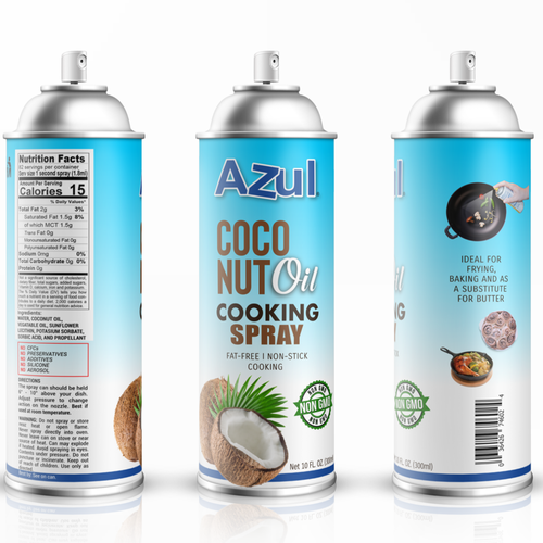 Create Product Extension for Azul Coconut Product - Azul Coconut Oil Spray Design por StudioUno