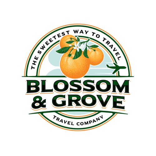 Vintage Orange Blossom Logo design for Travel Company Design by Ibnu Ardi