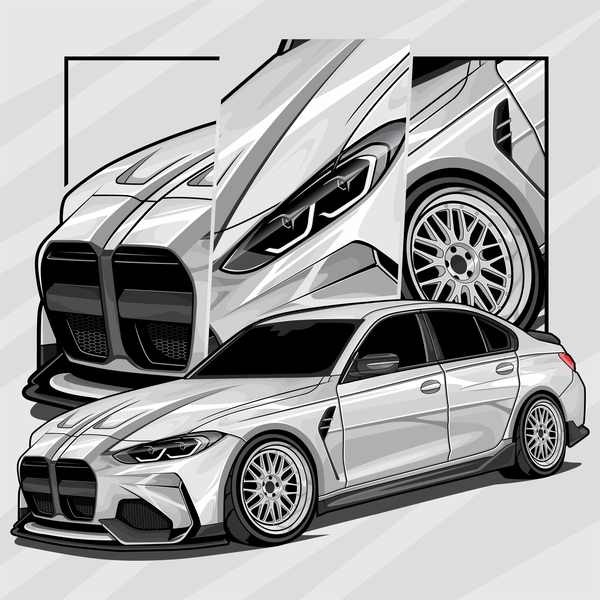 bmw g80 illustrasi car