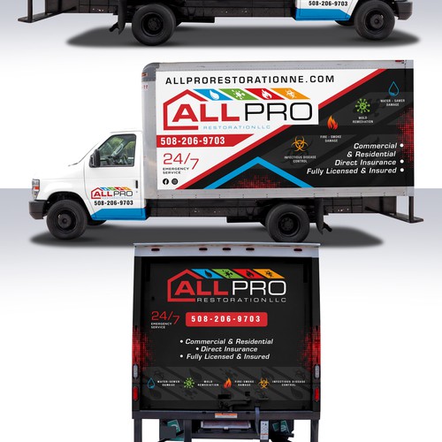 Design di New vehicle Wrap for a Restoration truck di Duha™