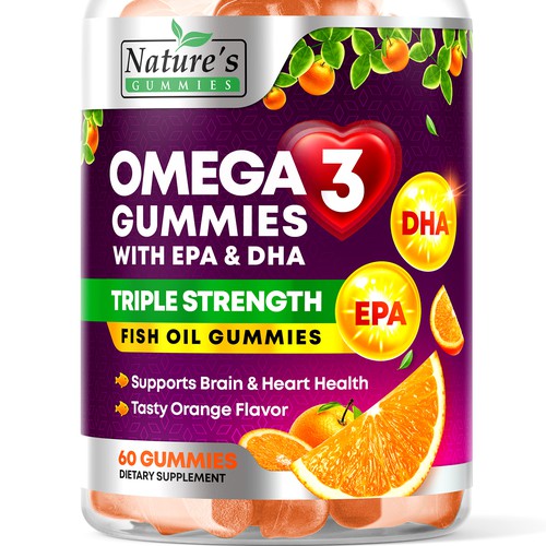 Tasty Omega 3 Fish Oil Gummies Design needed for Nature's Gummies Design by rembrandtjurin