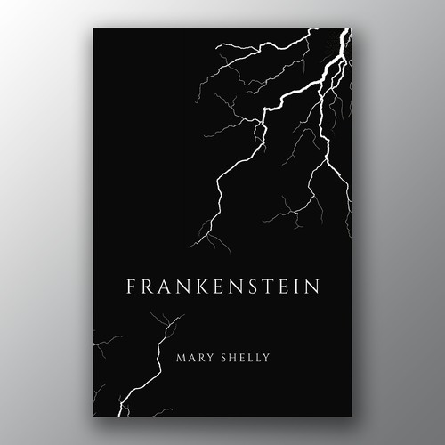 Design a book cover for an unique edition of Frankenstein, fully printed on black paper Design by Brandkore™