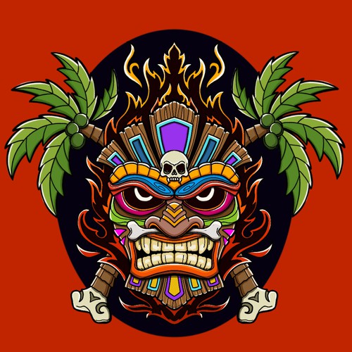 Tiki inspired race car logo Design by moonchinks28