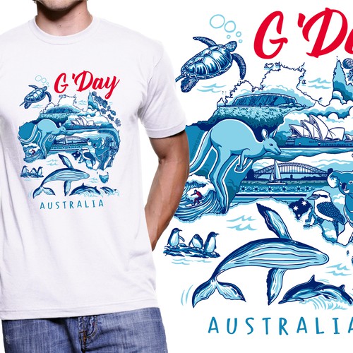 Australian T-shirts Design by noodlemie