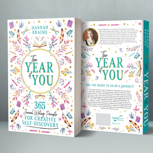 Design a book cover for a book of 365 journaling prompts Design by The Odd Seed