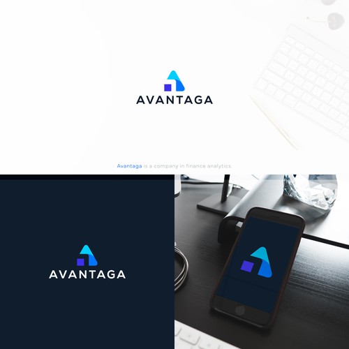 Strong logo for Avantaga, esperanto for Advantageous Réalisé par pleesiyo