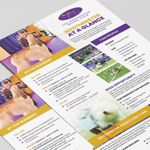 Design a Highlight Sheet for the iconic Westminster Kennel Club Dog Show! Design by Alphabet ♥