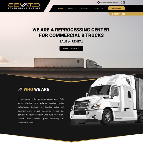 Homepage for Trucks Marketplace