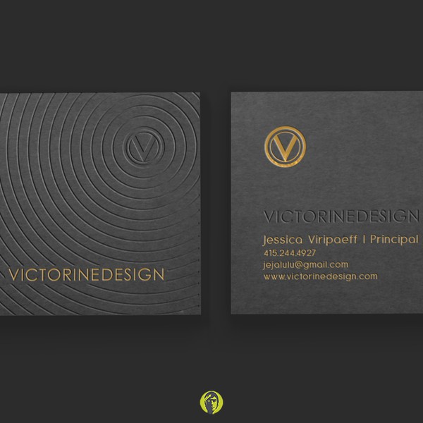 Who said business cards have to be boring?  Victorine Design needs a fresh + sophisticated layout!