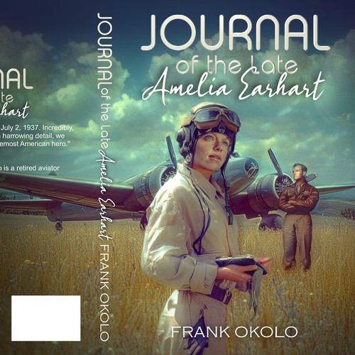 Create an eye-catching and award-winning title for a fictional biography of an iconic American hero, Amelia Earhart. Design by SusansArt