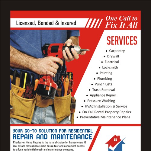 Create a stylish marketing flyer for a new home repair company Design by swanandi2010