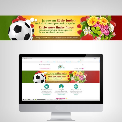 Valentine's day/ world cup banner is needed for online flower shop