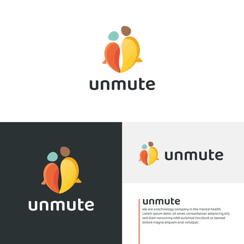 Unmute -- logo and branding guide for a mental health platform for people of color Design by CN_Design