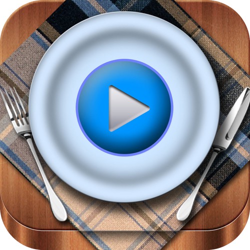 iOS App icon for DishClips Restaurant Guide Design by bersyukur