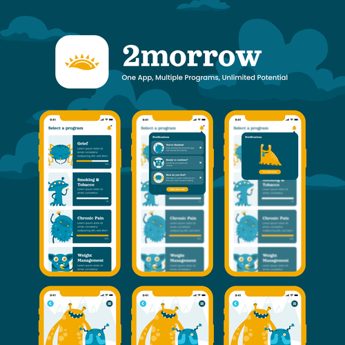 Design a refreshed look for a successful and established behavioral health app platform Design by nmhb