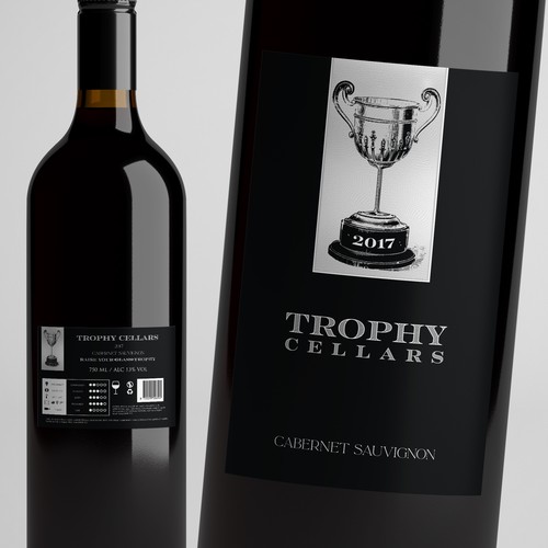 ***Bring the vision to LIFE *** TROPHY Wines - CATCHY MODERN WINE LABEL - have a look at attached guide files! Design by Windmill Designer™