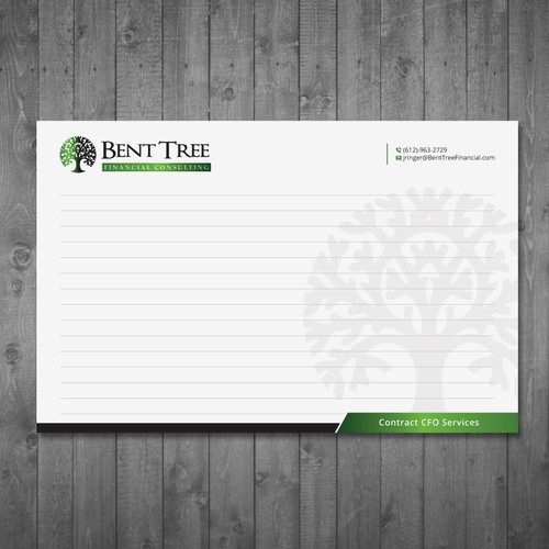Crisp, creative notepad design with existing logo Design by Tcmenk