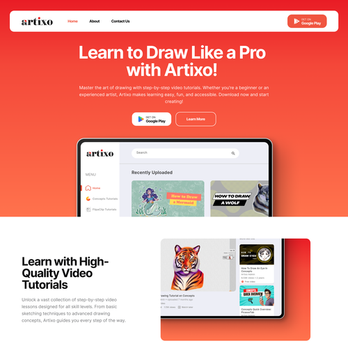 Landing page design contest entry by Herbarata Yuda