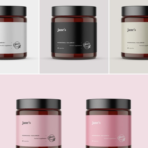 Minimal supplement label design Design by VERYGUT DESIGN