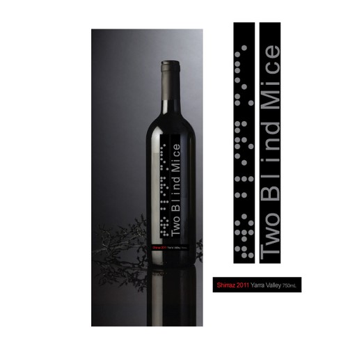 Create the next product label for Two Blind Mice Wines Diseño de Dizziness Design