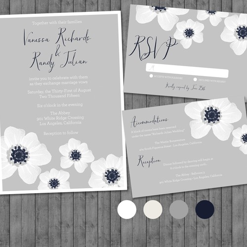 Create a modern, unique, and trend-forward wedding invitation. Design by Blissful Pixels