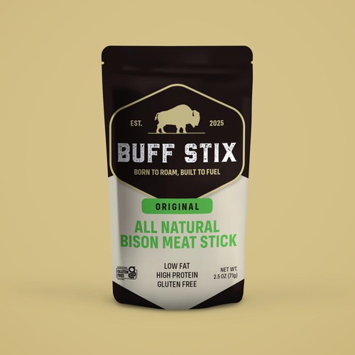Buff Stix...Lean, Delicious, Buffalo Strong. Design by Studio 135+