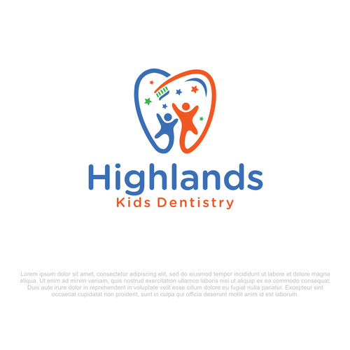 Modern & Fun Kids Dental Office Logo Design by supri™