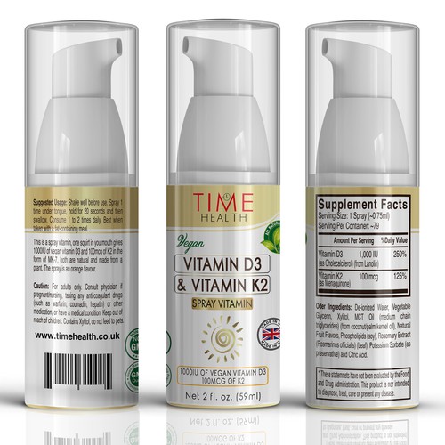 Upmarket New Spray Vitamin D3 And K2 Product Label Contest