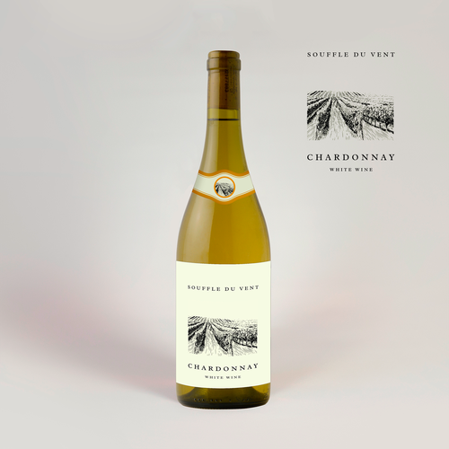 Burgundy Type Label / Chardonnay Design by BlueBird®