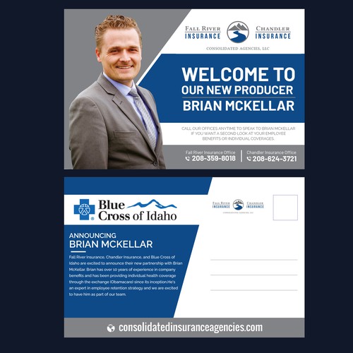 Attention grabbing postcard announcing new producer! Design by Sketch Media™