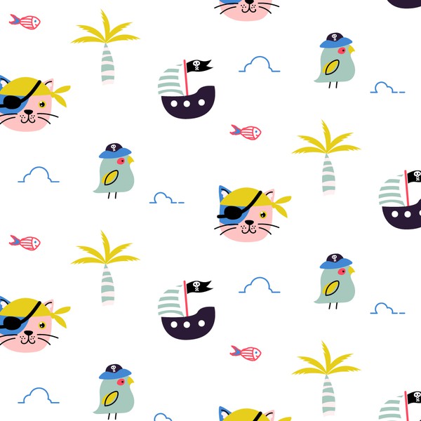 Pirate fun pattern for baby brand