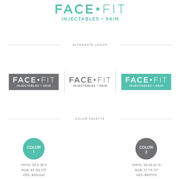 Design by Sinem. titled "FaceFit Brand Guide"