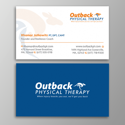 Business card for 2 clinic physical therapy office Design by Design sp