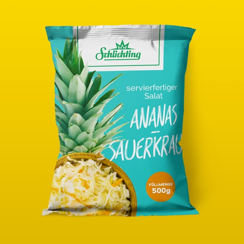 Diseño de Stayin alife - Refresh an old fashion package for Salad with Sauerkraut, Pineapple and Apple de gingko