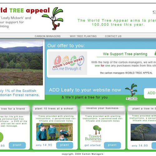 Web page for the  "World Tree Appeal" Design by jansum