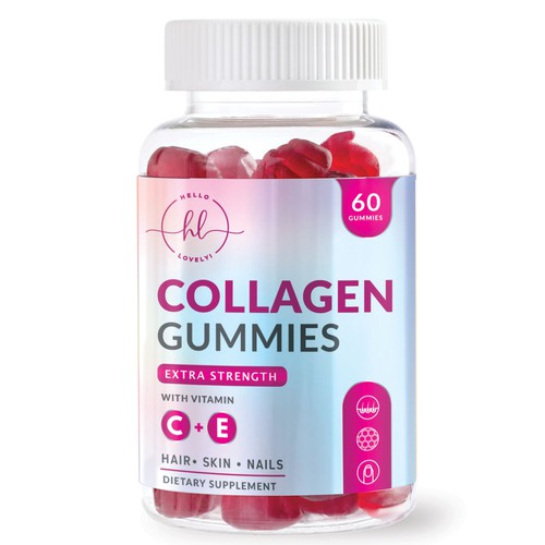 Hello Lovely needs a Collagen Gummies product label Design by 55rova