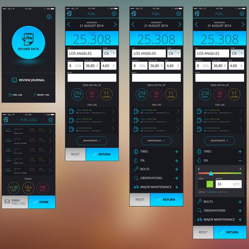 Design the first 3 screens of a new motorcycle note taking app! Design por Eugene Dobrik