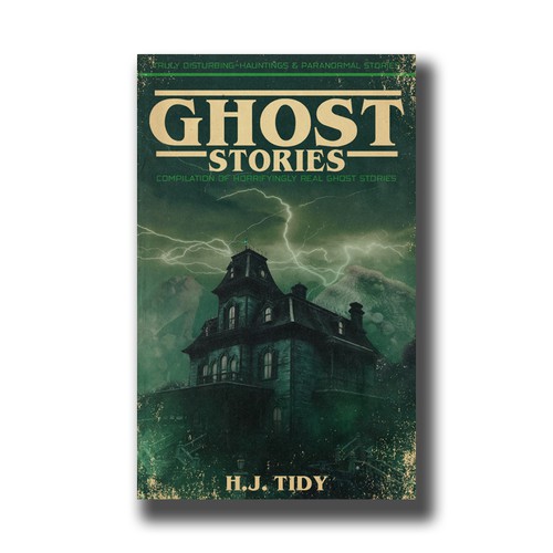 Retro style Ghost Stories eBook cover. Design by D-F-A