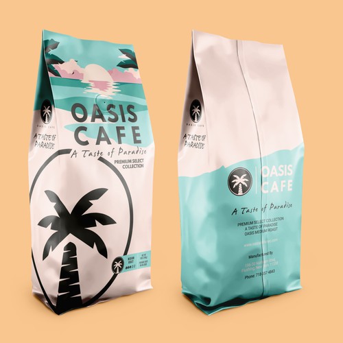 OASIS CAFE COFFEE BEAN PACKAGING DESIGN Design by suraiatonna
